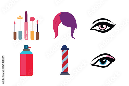 Beauty Stylist Icons Vector Illustration for Fashion and Salon Designs