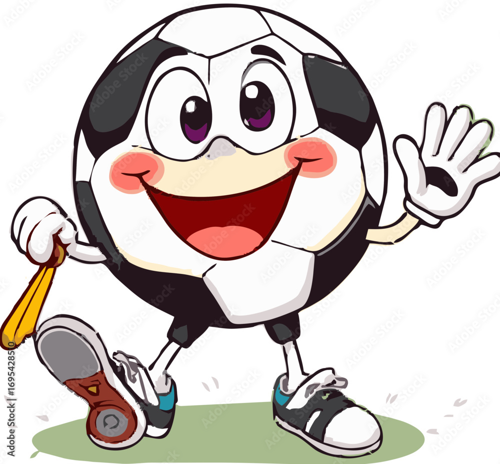 Fototapeta premium cartoon illustration of a football player