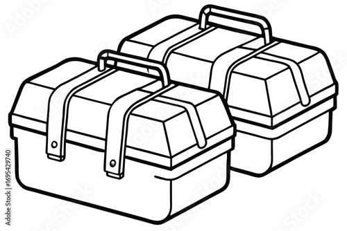 Two portable storage containers handle