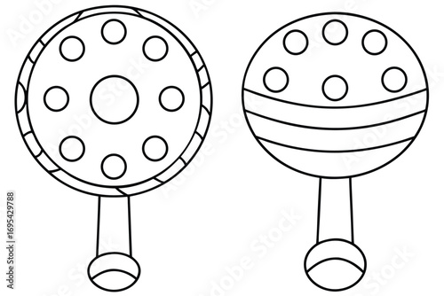 Two simple baby rattles infant child
