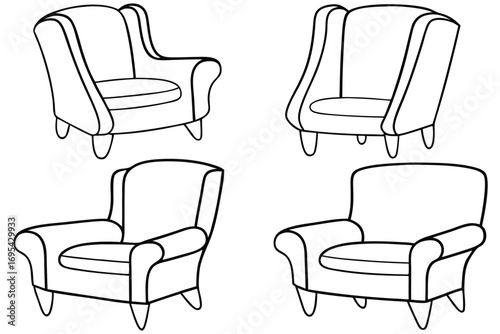Upholstered armchair set furniture seating