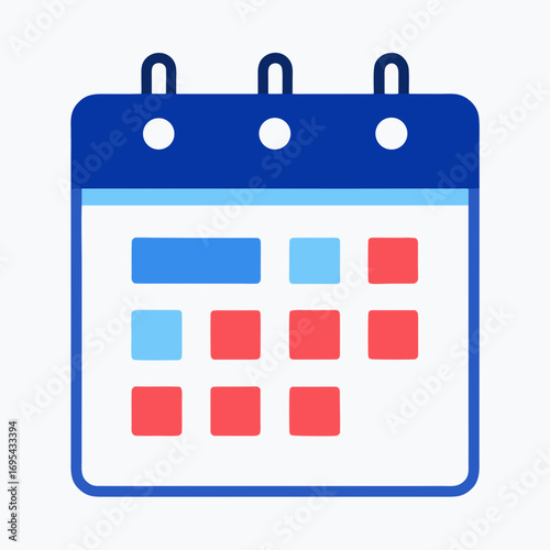 Digital Online Calendar Scheduled Meetings Business Time Management Tool Vector Illustration