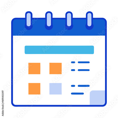 Digital Online Calendar Scheduled Meetings Business Time Management Tool Vector Illustration