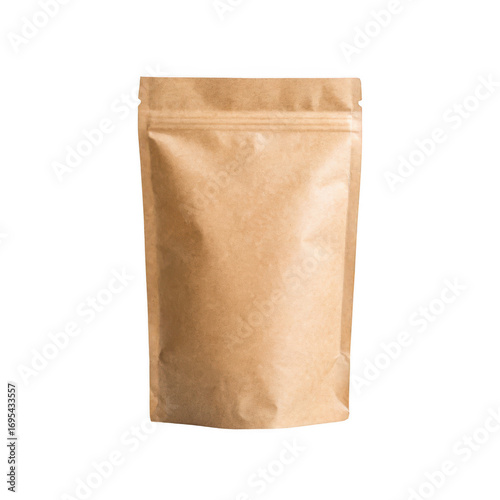 Kraft paper bag isolated on transparent background