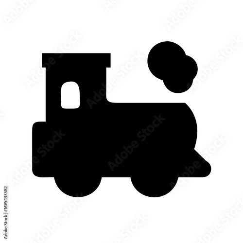 Toy Train Vector Illustration with Smoke Puffing for Creative Designs