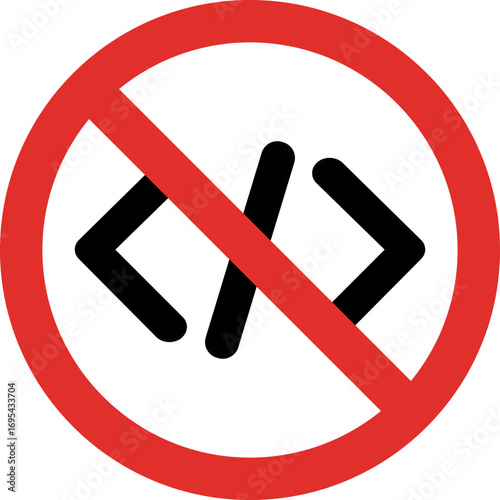 No code automation sign . No code required sign . Vector illustration