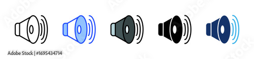Sound Speaker Icon Collection With Multiple Styles