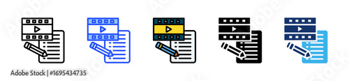 Podcast Notes Icon Collection With Multiple Styles