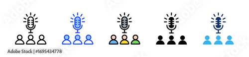 Podcast Community Icon Collection With Multiple Styles