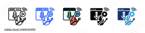 Trending Podcast Icon Collection With Multiple Styles