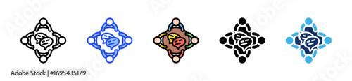 Round Table Talk Icon Collection With Multiple Styles