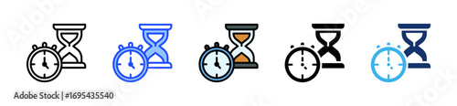 Hourglass Timer Icon Collection With Multiple Styles