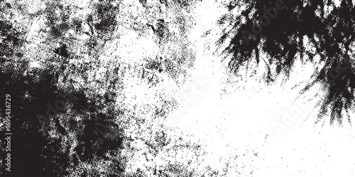 Abstract Black and White Halftone Grunge Texture Overlay Background