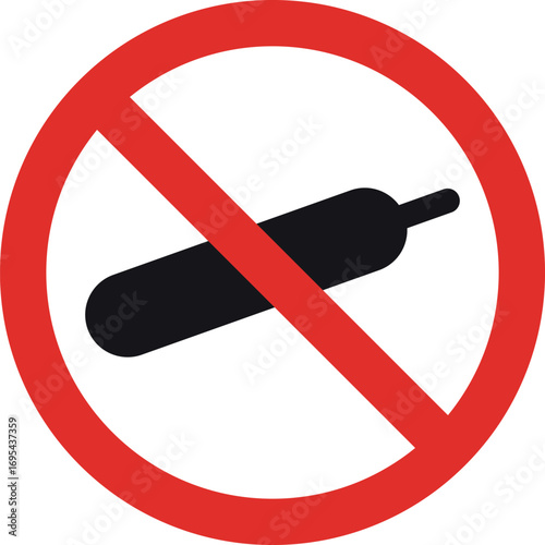 No pressure gas sign isolated on white background . No gas cylinder sign . Vector illustration