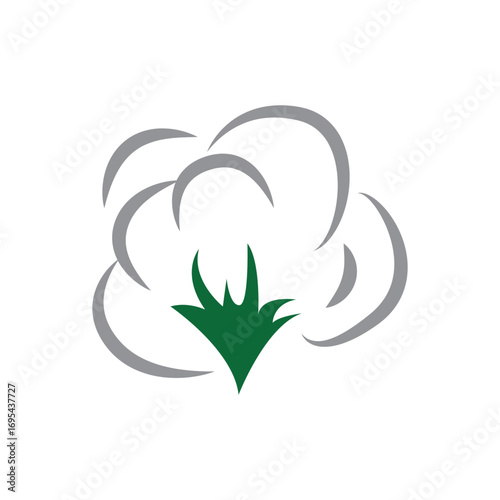 cotton logo design flower soft cotton organic plant textile material clothing illustration template