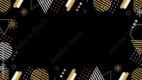 Christmas Geometric Pattern Frame Animation,Loop,Alpha Channel