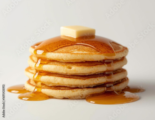 Ultra Realistic Close-Up of Pancake on White Background
