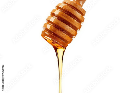 Ultra Realistic Close-Up of Honey on White Background