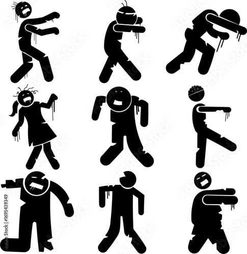 Zombie Apocalypse Pictograms Set