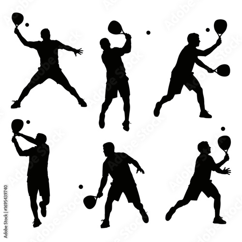 silhouettes of padel players