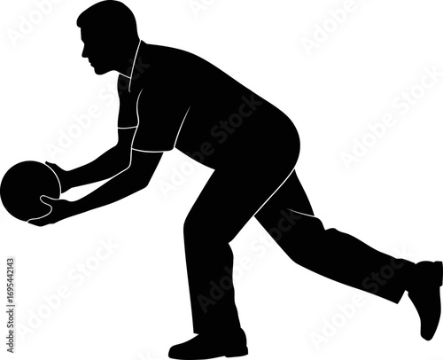bowling silhouette power, precision, and the perfect strike awaiting the release, isolated on transparent background