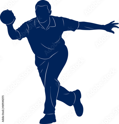 bowling silhouette the focused athlete, precise throw, and the anticipation of a strike, isolated on transparent background