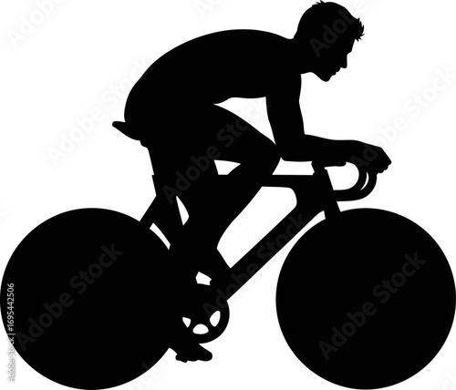 cyclist silhouette speed, endurance, and the thrilling pursuit of victory, isolated on transparent background