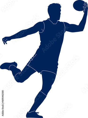 dynamic gaelic football silhouette effortless power, precise throw, unwavering focus, isolated on transparent background