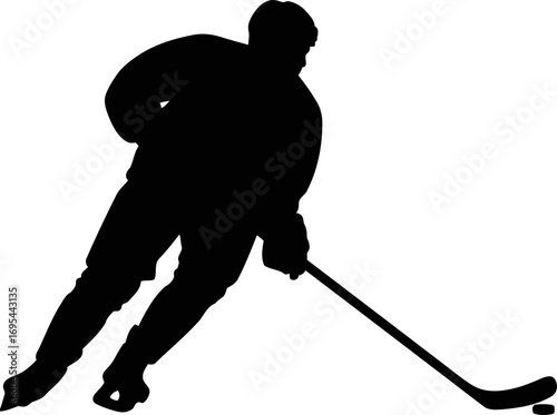 ice hockey silhouette speed, power, and the pursuit of victory, isolated on transparent background
