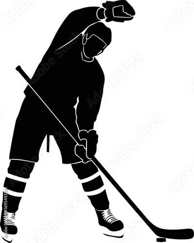 ice hockey silhouette power, precision, and the frozen moment, isolated on transparent background