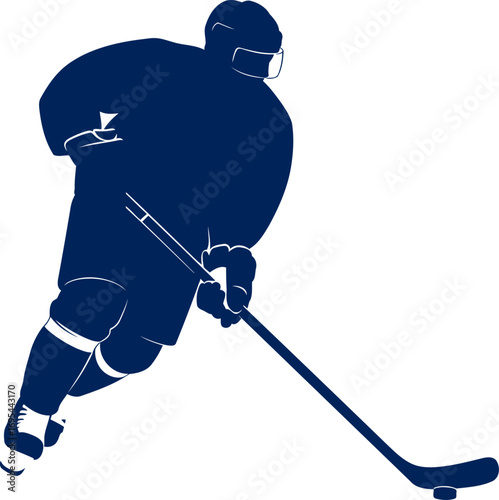 ice hockey silhouette the decisive moment, speed, and the pursuit of victory, isolated on transparent background