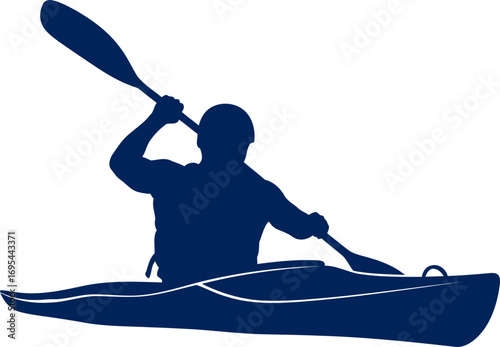 kayaking silhouette effortless glide, waters embrace, and the adventurers spirit, isolated on transparent background