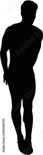 mysterious figure silhouette enigma, shadowy pose, intriguing secret, isolated on transparent background