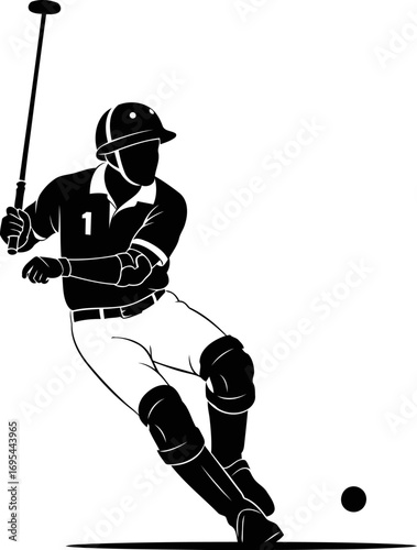 polo player silhouette dynamic action, athleticism, and the exhilaration of the game, isolated on transparent background