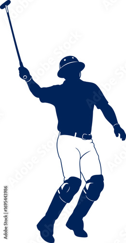 polo player silhouette dynamic swing, effortless grace, and unrivaled skill, isolated on transparent background