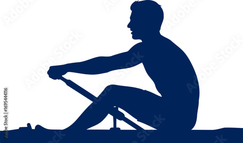 rowing silhouette a lone athletes determined, powerful, and graceful stroke, isolated on transparent background
