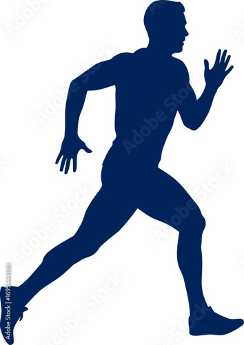 runner silhouette determination, speed, and the pursuit of victory, isolated on transparent background