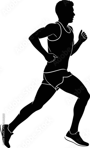 runners silhouette determination, speed, and the pursuit of a personal best, isolated on transparent background