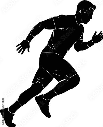 runner silhouette effortless speed, dynamic movement, and the pursuit of personal best, isolated on transparent background