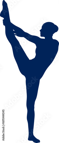 serene yoga silhouette finding inner peace through flexibility and grace, isolated on transparent background