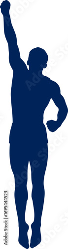 silhouette of a weightlifter powerful pose, strength, and the triumph of fitness, isolated on transparent background