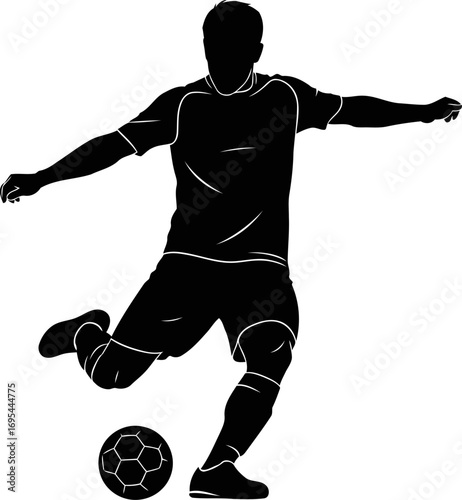 soccer silhouette the decisive strike, anticipation, and power, isolated on transparent background