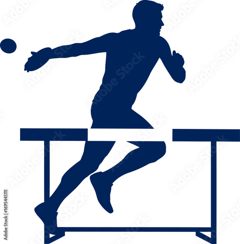 the decisive hurdle silhouette of an athletes triumphant leap, isolated on transparent background