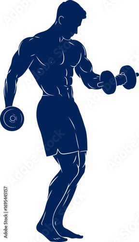 the focused bodybuilder strength, dedication, and the pursuit of peak physical condition, isolated on transparent background