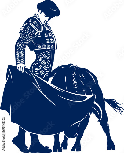 the matadors silent prayer awaiting the bull, a dance of fate, isolated on transparent background