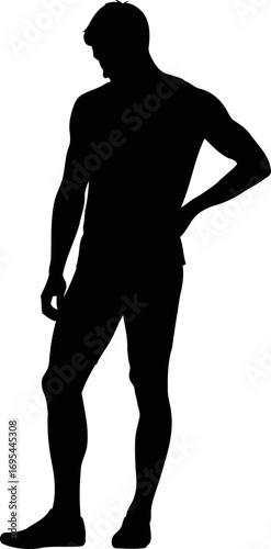 the runners silhouette contemplation, exhaustion, and the pursuit of personal limits, isolated on transparent background