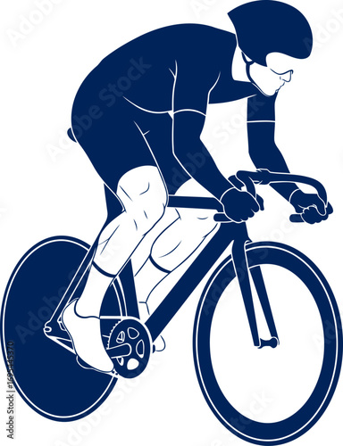 track cyclist silhouette speed, power, and the pursuit of victory, isolated on transparent background