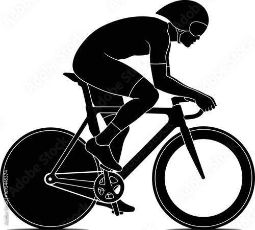 track cyclist in motion speed, power, and the pursuit of victory, isolated on transparent background