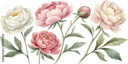 Watercolor Peonies
