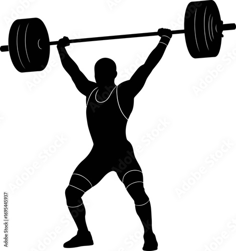 weightlifting silhouette the apex of strength, effortless power, and unwavering determination, isolated on transparent background